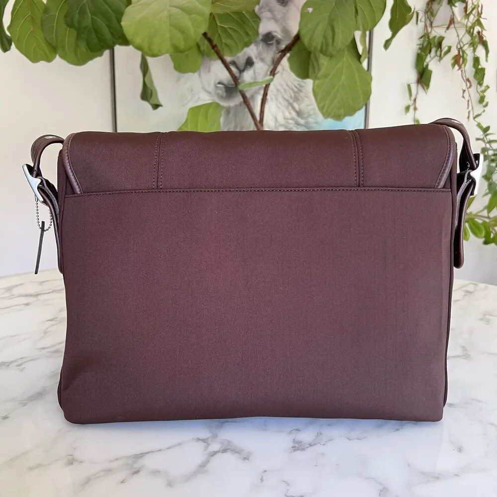 COACH Vintage Neo Mail Bag 6208 Neoprene Leather Mahogany Messenger Crossbody